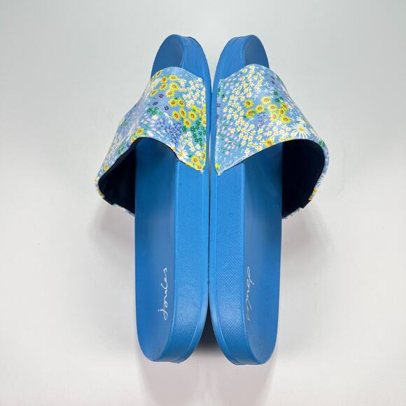 Joules Poolside Slide Blue Ditsy Floral Slip On Summer Sandals Women's Size 10 - Picture 7 of 8